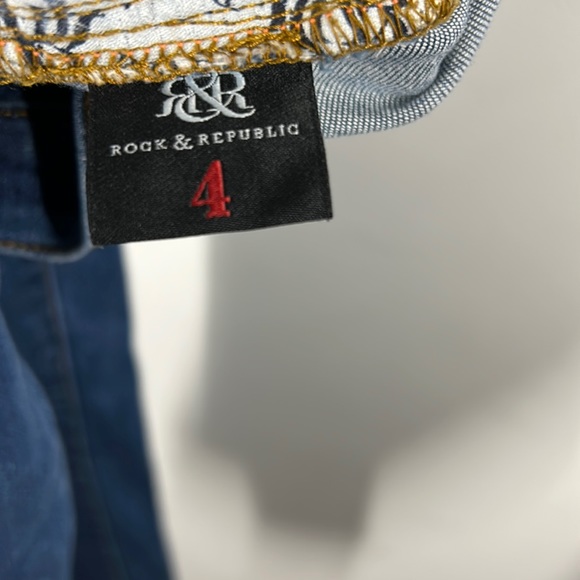 Rock & Republic Banshee Sequin Distressed Mid Rise Women’s Jeans Size 4 Blue - Picture 8 of 8